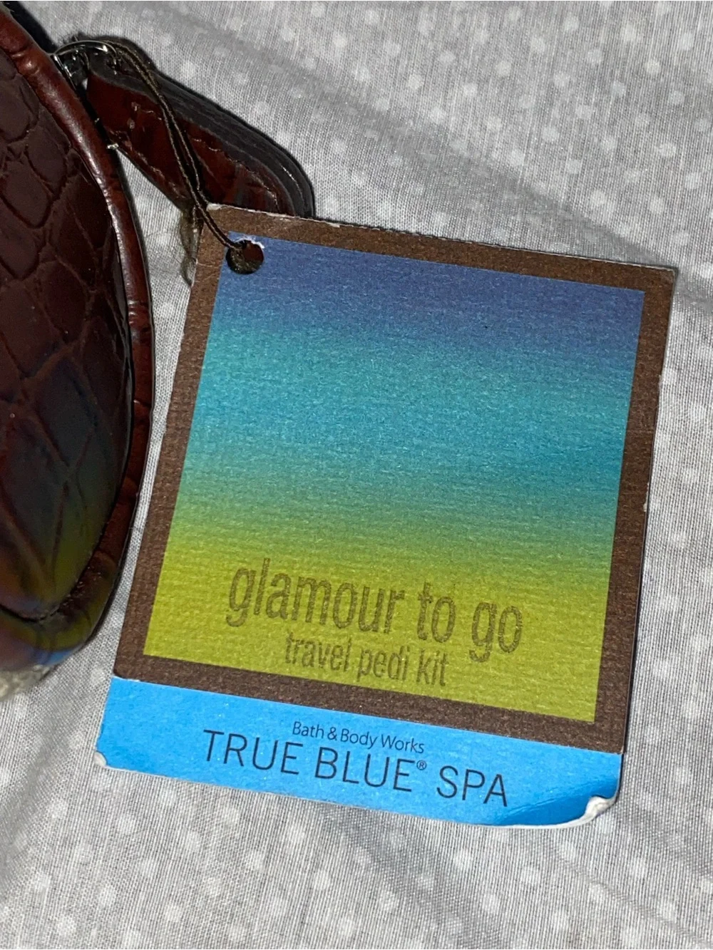 Bath & body works true blue spa woven cosmetic pouch